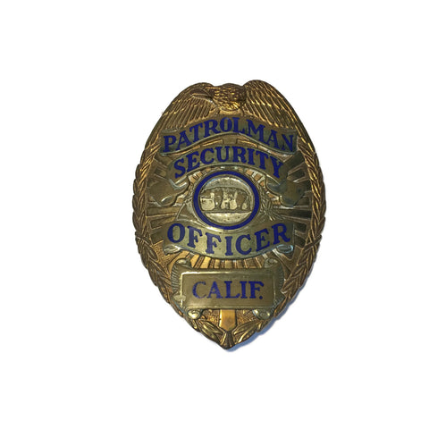 Patrolman Security Officer California Badge