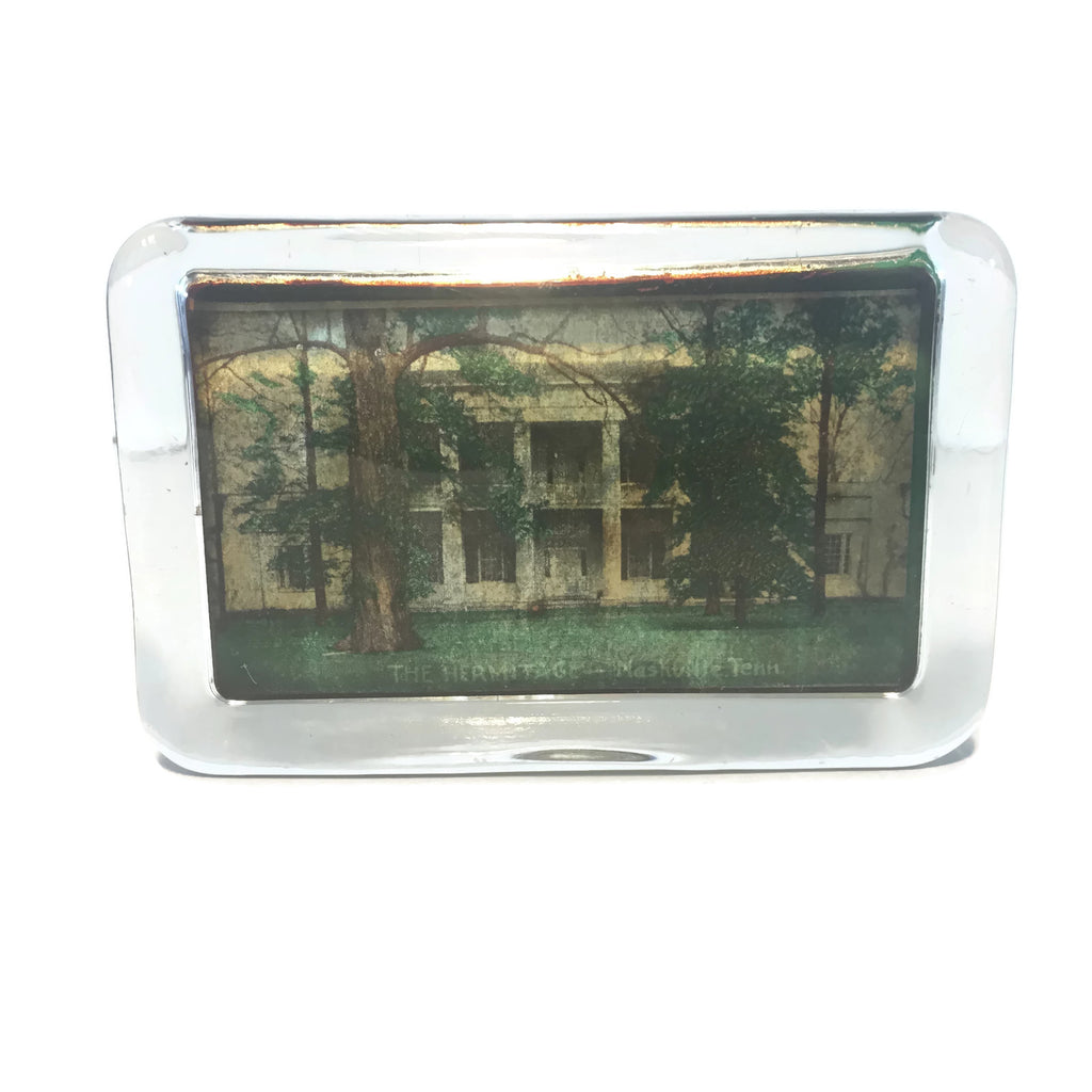 Vintage Hermitage House Nashville Tennessee Glass Paperweight