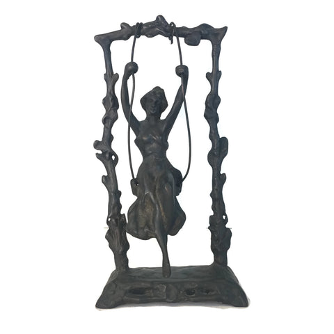 Bronze Statue Of A Swinging Girl
