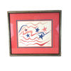 Vintage 1960's Alexander Calder "Stars & Stripes"  Lithograph With COA