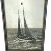 Vintage Art Deco Wooden Framed Photo Of A Sailboat