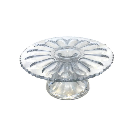 Clear Glass Victorian Cake Stand Circa 1900's