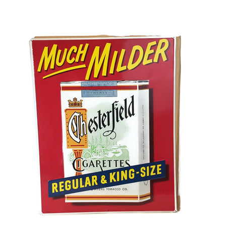 Vintage New Old Stock Chesterfield Tin Litho Sign