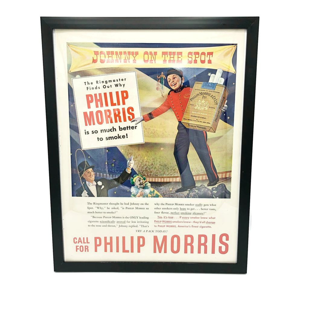 Framed Original Phillip Morris Advertisement