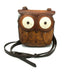 Vintage Tooled Owl Leather Crossbody Bag 