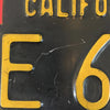 Vintage Black California License Plate With Frame