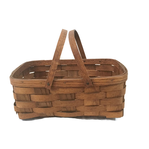 Vintage Oak Market Basket -AS IS-