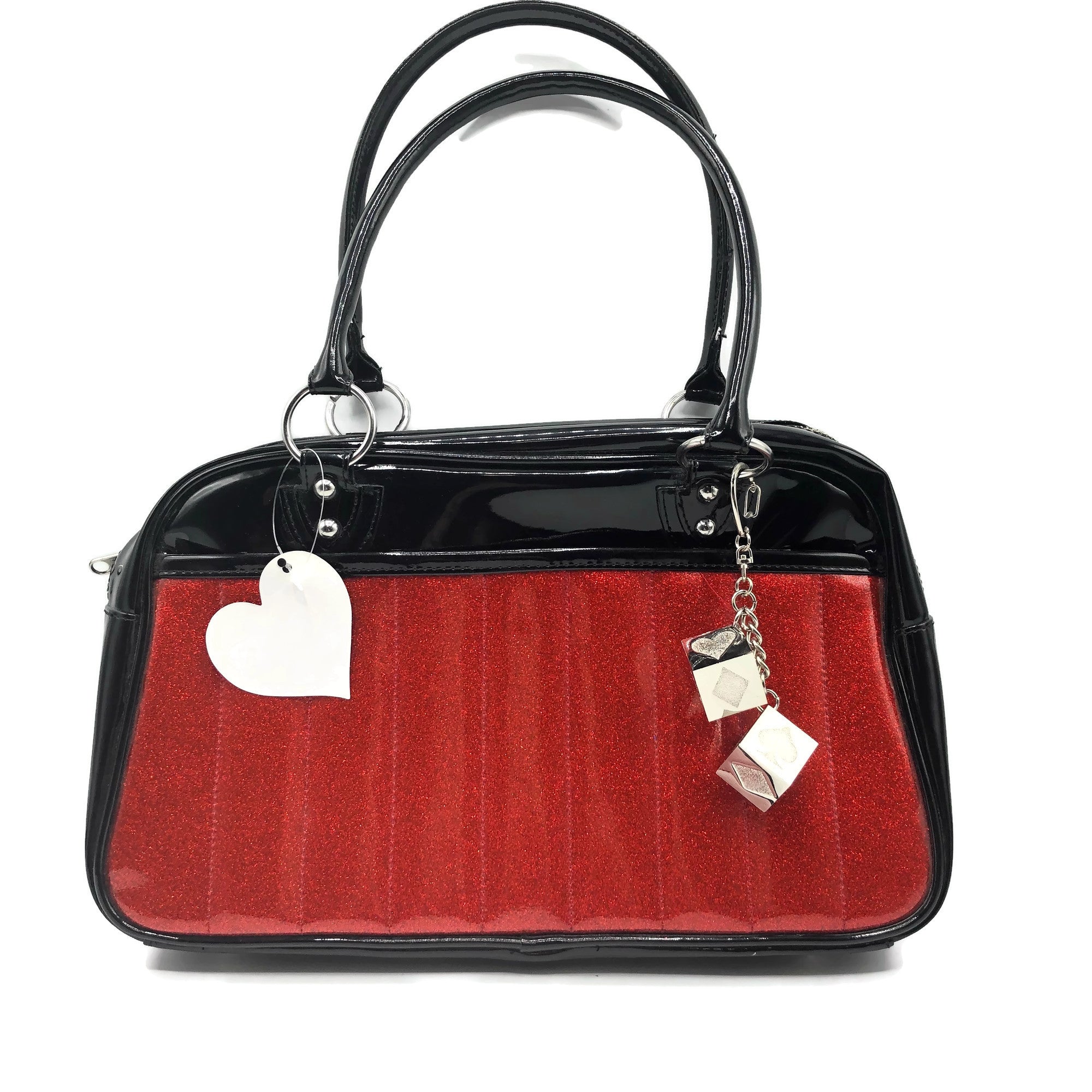 Lux de Ville, Bags, Brand New Hard To Find Lux De Ville Retro Red Silver  Sparkle Purse