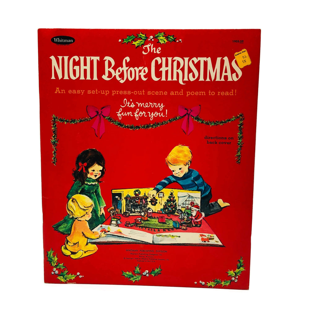 Vintage Whitman The Night Before Christmas Set Up Press-out Scene & Poem