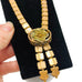 Victorian Book Chain Necklace with Gold Filled Links and a 14K Gold Flower Pendant