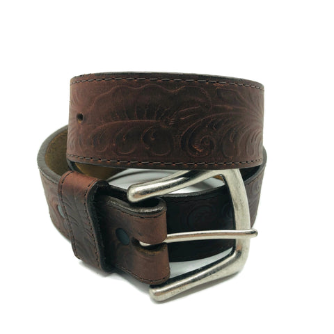 Vintage Tooled Leather Belt