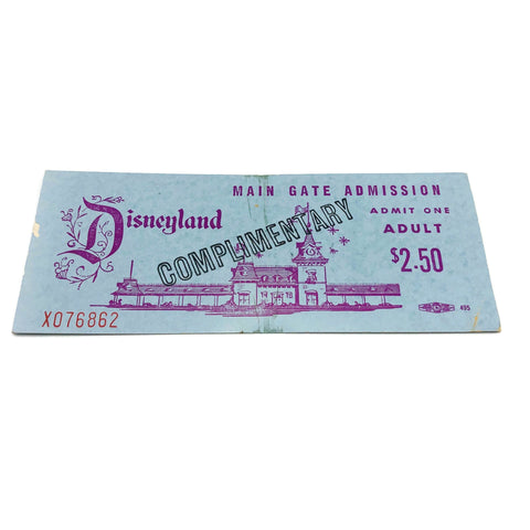 Vintage Disneyland Main Gate Admission Admit One Ticket