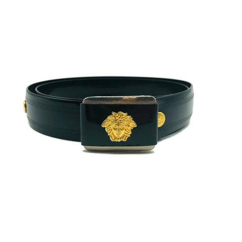 Vintage Small Black Medusa Belt