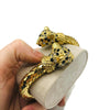 Vintage Cheetah Gold Rhinestone Wrap Bracelet