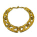 Vintage Monet Link Gold & White Enamel Necklace and Earring Set
