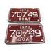 Vintage Pair of Boat License Plates