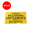 Vintage Oklahoma Cattlemen's Association Porcelain Sign