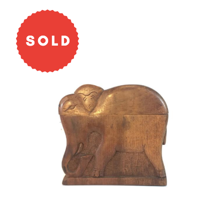 Carved Wooden Elephant Cigarette Holder