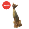 Mid Century Modern Glazed Ceramic Cat Figurine