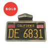 Vintage Black California License Plate With Frame