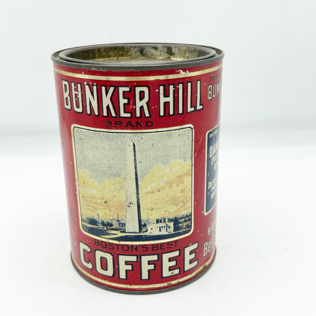 Vintage Bunker Hill 1920’s 1lb Boston Mass. Coffee Tin