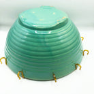 Vintage Green Bauer Punch Bowl