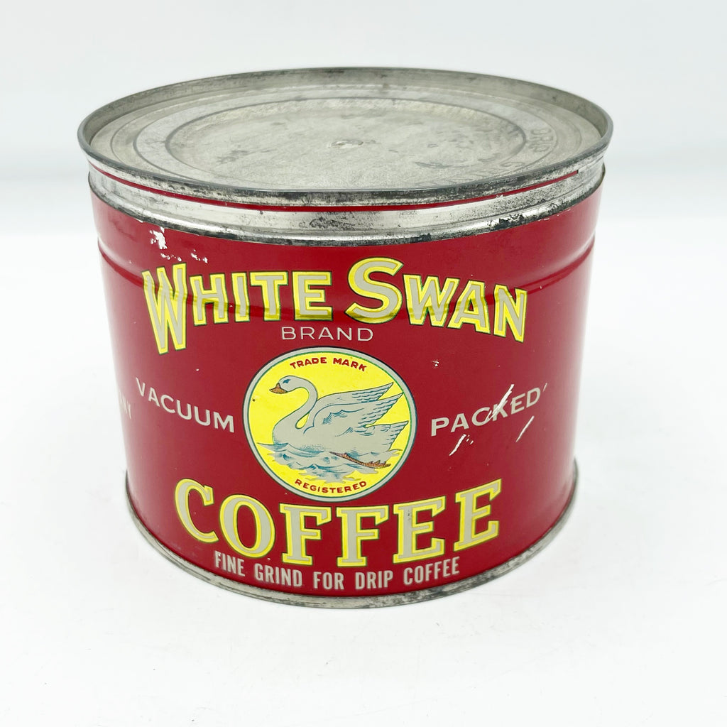 Vintage Dauas Texas White Swan 1lb Coffee Can