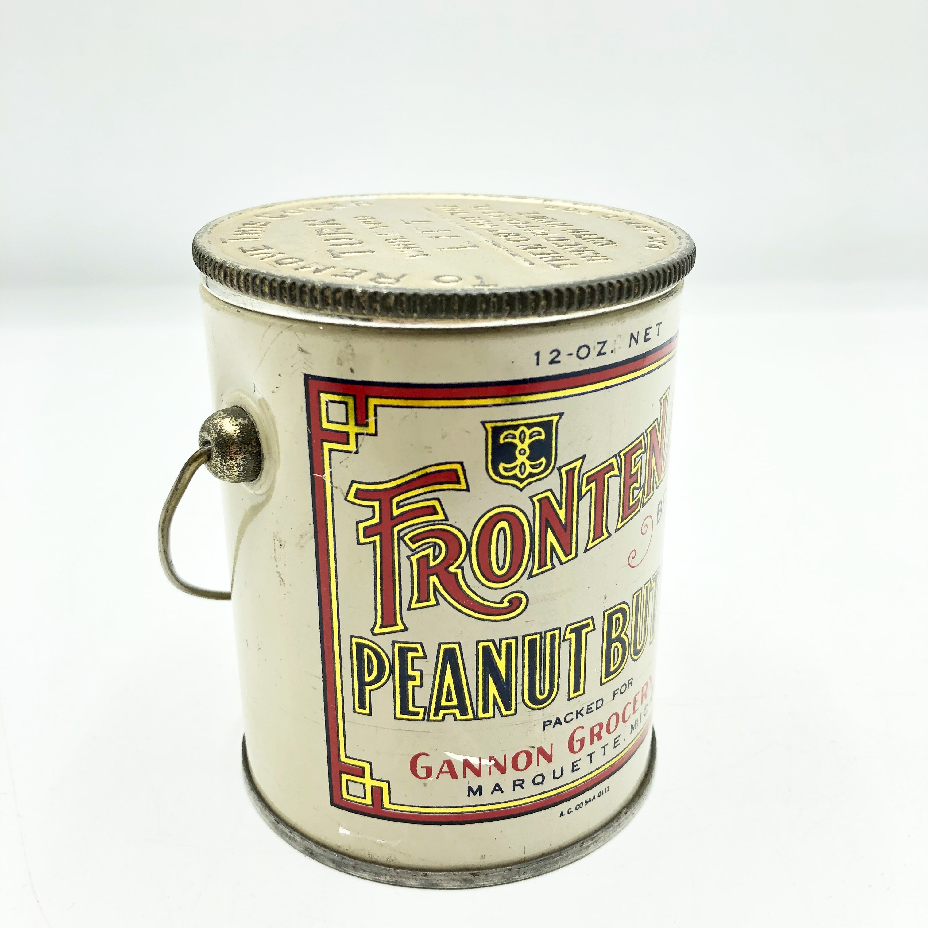 Antique Frontenag Peanut Butter Tin Litio Pail Tin